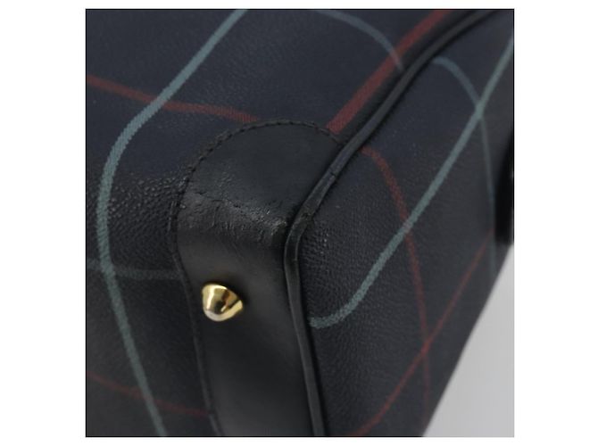BURBERRY Mini Boston Bag PVC Navy Gold Auth mr2850 Golden Navy blue - view 10