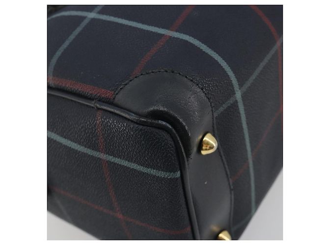 BURBERRY Mini Boston Bag PVC Navy Gold Auth mr2850 Golden Navy blue - view 13