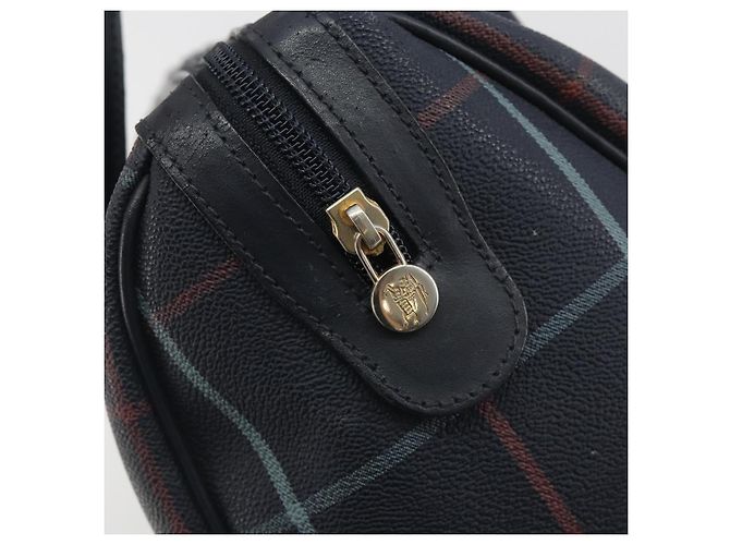 BURBERRY Mini Boston Bag PVC Navy Gold Auth mr2850 Golden Navy blue - view 15