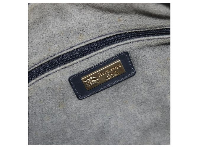 BURBERRY Mini Boston Bag PVC Navy Gold Auth mr2850 Golden Navy blue - view 18