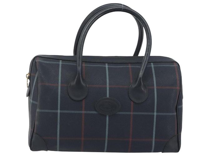 BURBERRY Mini Boston Bag PVC Navy Gold Auth mr2850 Golden Navy blue - view 2