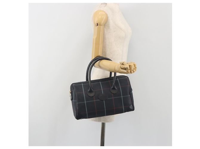 BURBERRY Mini Boston Bag PVC Navy Gold Auth mr2850 Golden Navy blue - view 24