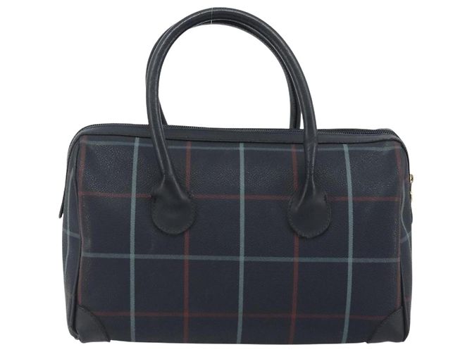 BURBERRY Mini Boston Bag PVC Navy Gold Auth mr2850 Golden Navy blue - view 3