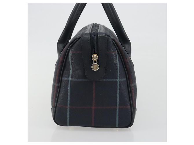 BURBERRY Mini Boston Bag PVC Navy Gold Auth mr2850 Golden Navy blue - view 5