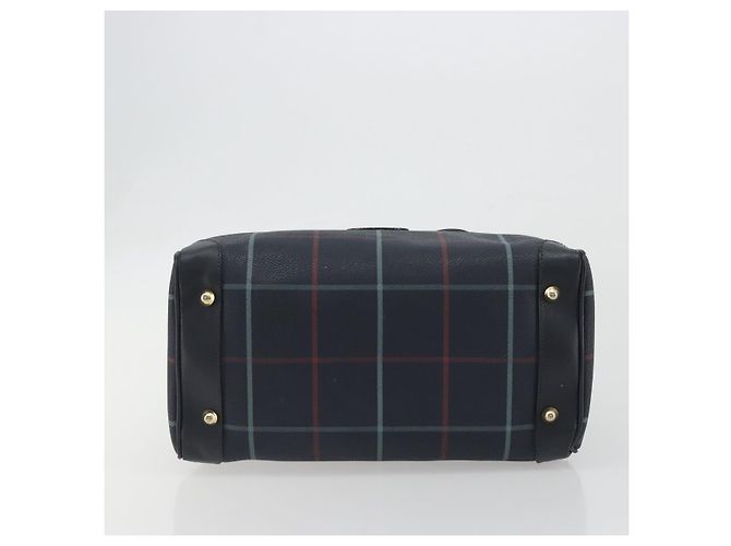 BURBERRY Mini Boston Bag PVC Navy Gold Auth mr2850 Golden Navy blue - view 9