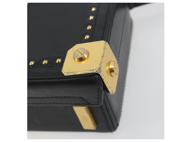 MCM Vicetos Logogram Mini Trunk PVC Leather 2way Black Gold Auth 196839A Nero D'oro - vista 12