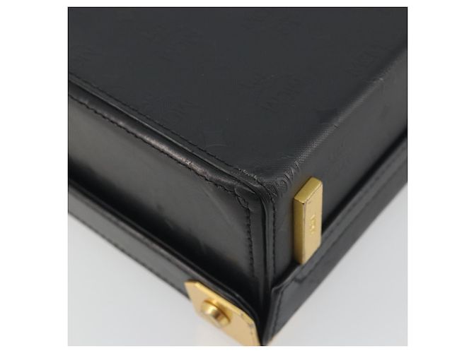 MCM Vicetos Logogram Mini Trunk PVC Leather 2way Black Gold Auth 196839A Nero D'oro - vista 15