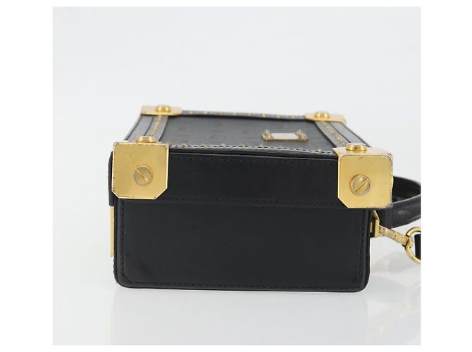 MCM Vicetos Logogram Mini Trunk PVC Leather 2way Black Gold Auth 196839A Nero D'oro - vista 4