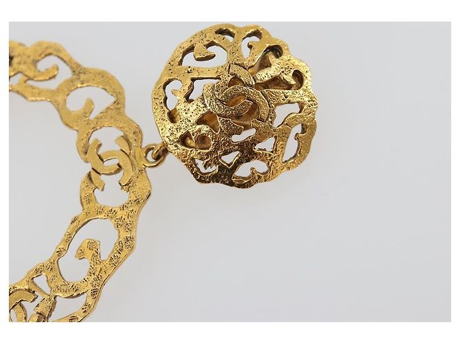 CHANEL Pierce Metal Gold Tone CC Auth 198818V - vista 13