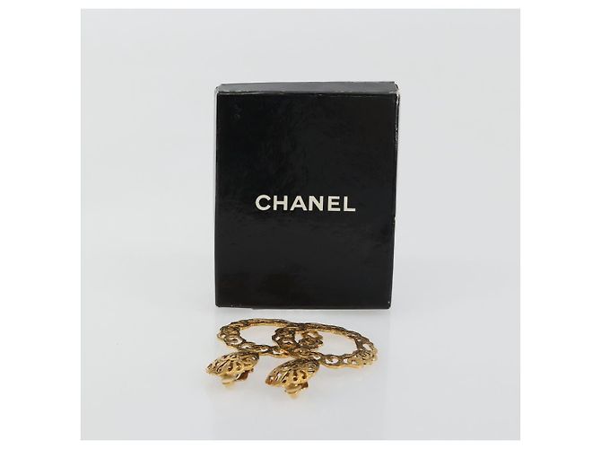 CHANEL Pierce Metal Gold Tone CC Auth 198818V - vista 19