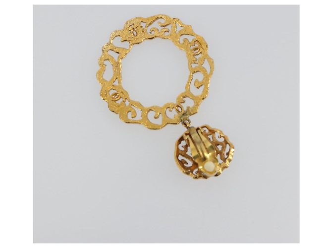 CHANEL Pierce Metal Gold Tone CC Auth 198818V - vista 5