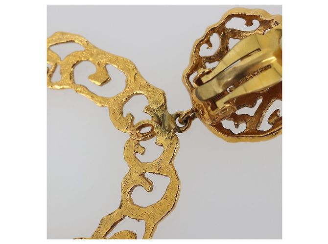 CHANEL Pierce Metal Gold Tone CC Auth 198818V - vista 7