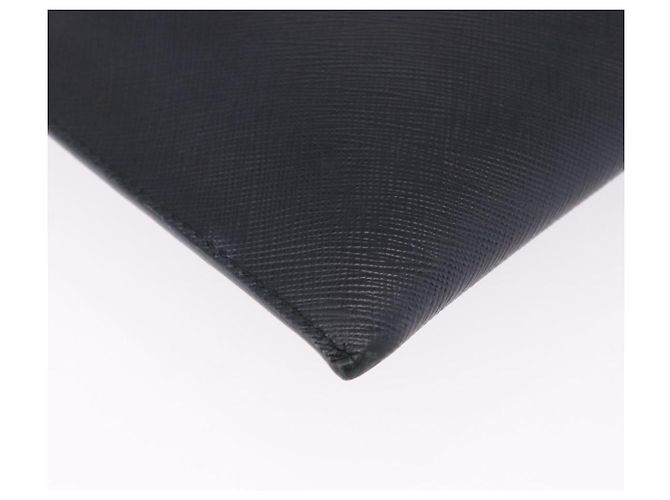 Saffiano Borsa a pochette PRADA in pelle Safiano Nero Argento Auth mr2853 - vista 10