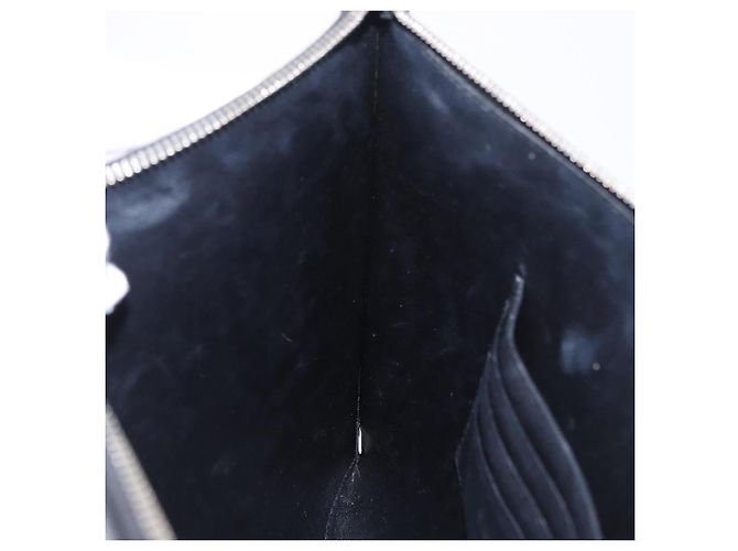 Saffiano Borsa a pochette PRADA in pelle Safiano Nero Argento Auth mr2853 - vista 17