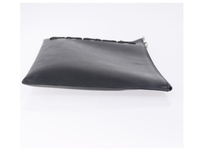 Saffiano Borsa a pochette PRADA in pelle Safiano Nero Argento Auth mr2853 - vista 4