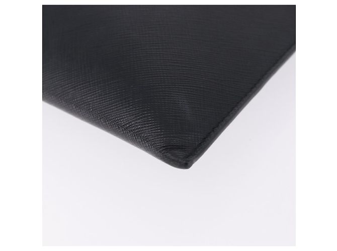 Saffiano Borsa a pochette PRADA in pelle Safiano Nero Argento Auth mr2853 - vista 9