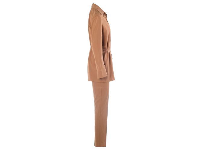 Completo Gucci by Tom Ford due pezzi pantalone e blusa wrap camel Marrone - vista 2