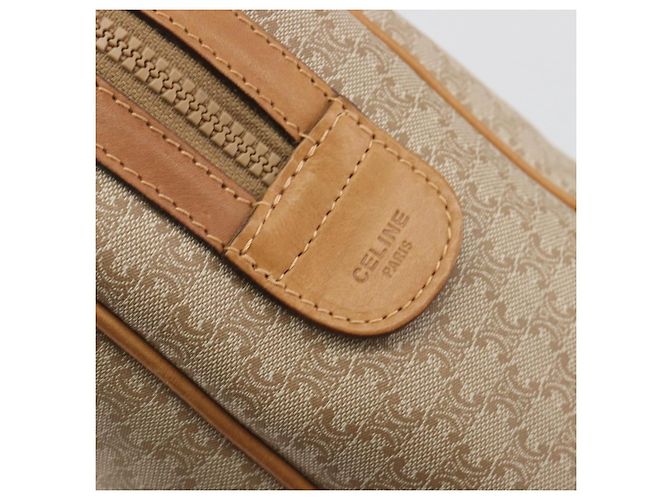 Céline Borsa a mano CELINE Macadam Canvas PVC Beige Gold Auth 196656A D'oro - vista 14