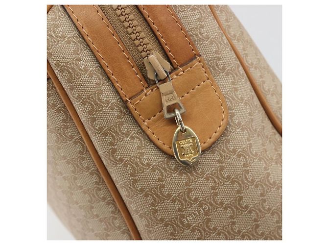 Céline Borsa a mano CELINE Macadam Canvas PVC Beige Gold Auth 196656A D'oro - vista 16