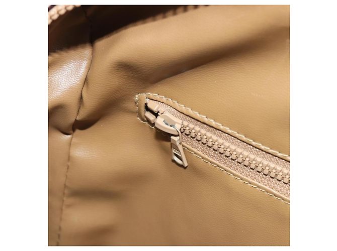 Céline Borsa a mano CELINE Macadam Canvas PVC Beige Gold Auth 196656A D'oro - vista 20