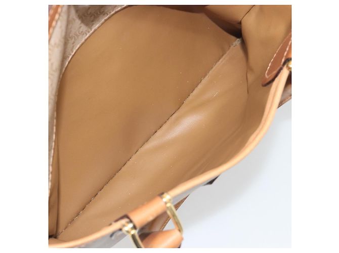 Céline Borsa a mano CELINE Macadam Canvas PVC Beige Gold Auth 196656A D'oro - vista 22