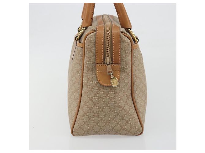 Céline Borsa a mano CELINE Macadam Canvas PVC Beige Gold Auth 196656A D'oro - vista 4