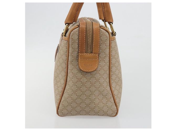 Céline Borsa a mano CELINE Macadam Canvas PVC Beige Gold Auth 196656A D'oro - vista 5