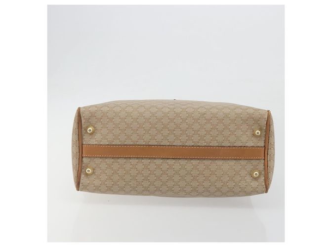 Céline Borsa a mano CELINE Macadam Canvas PVC Beige Gold Auth 196656A D'oro - vista 9