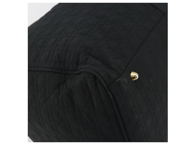 Borsa Christian Dior Canage Boston Nylon Nero Oro Auth 193370A D'oro - vista 11