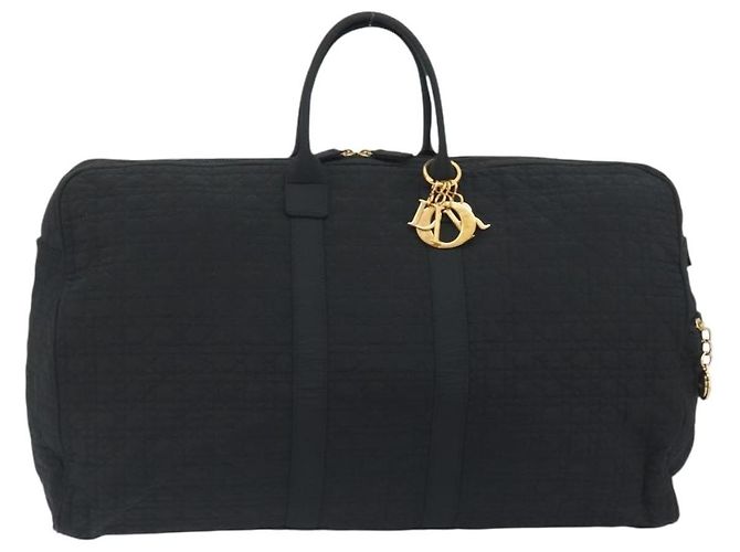 Borsa Christian Dior Canage Boston Nylon Nero Oro Auth 193370A D'oro - vista 2