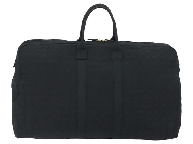 Borsa Christian Dior Canage Boston Nylon Nero Oro Auth 193370A D'oro - vista 3