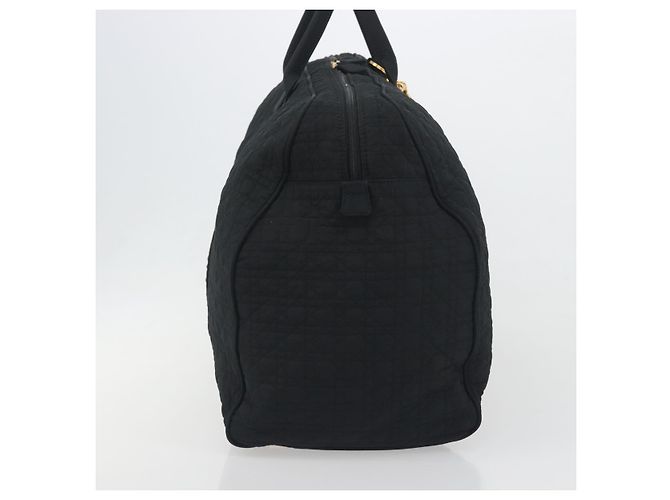 Borsa Christian Dior Canage Boston Nylon Nero Oro Auth 193370A D'oro - vista 5