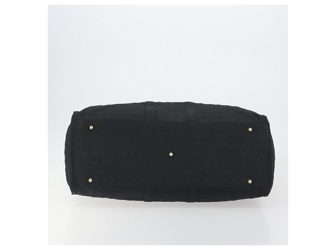 Borsa Christian Dior Canage Boston Nylon Nero Oro Auth 193370A D'oro - vista 9