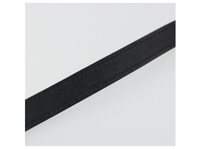 Hermès Bracciale HERMES Papan Pelle Nero Argento Auth 195944M - vista 8