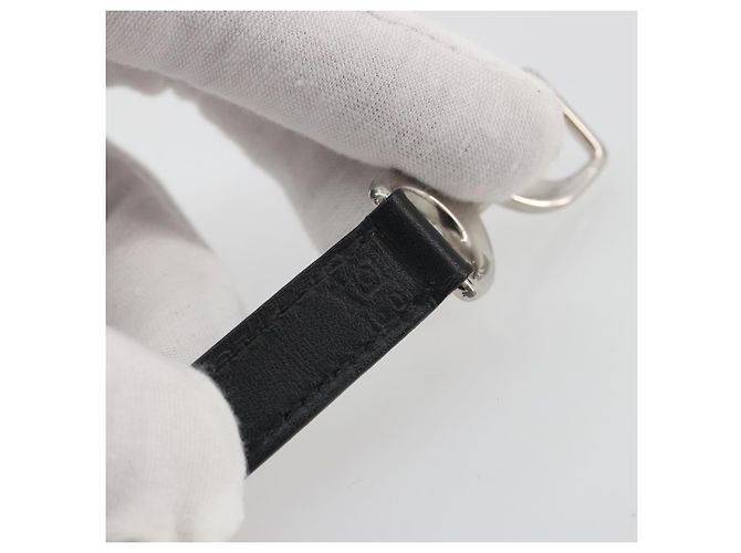 Hermès Bracciale HERMES Papan Pelle Nero Argento Auth 195944M - vista 9