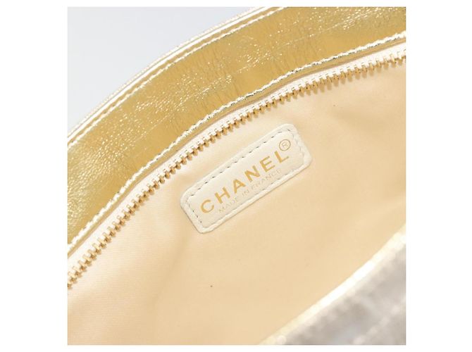 CHANEL Pochette New Travel Line Canvas Gold CC Auth 196660A D'oro - vista 16