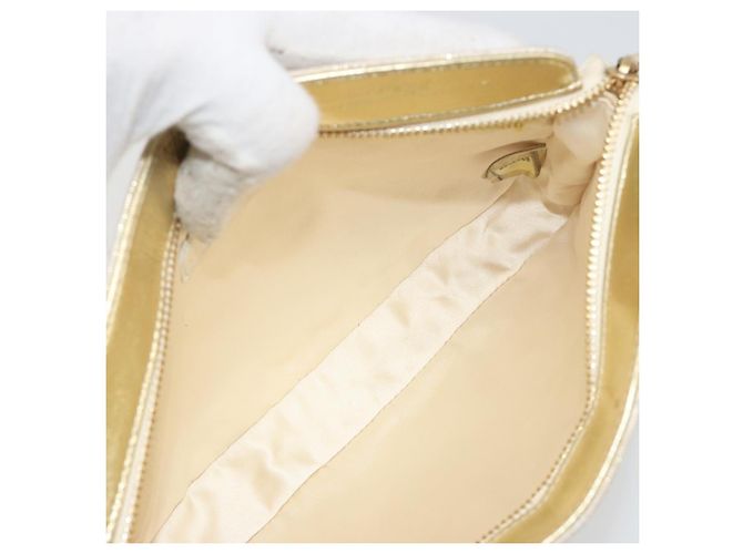 CHANEL Pochette New Travel Line Canvas Gold CC Auth 196660A D'oro - vista 17