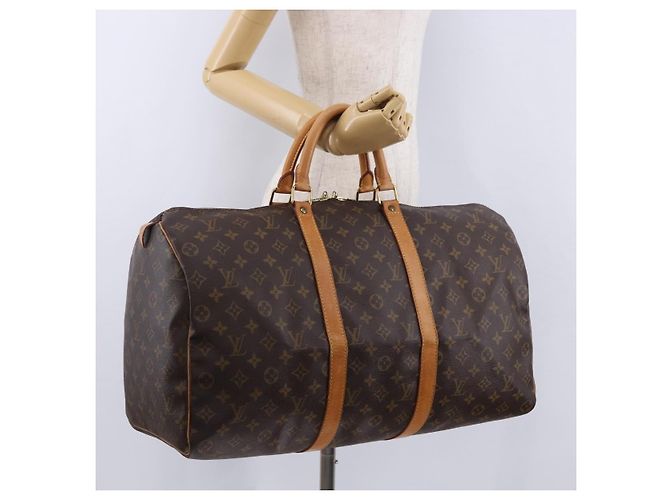 LOUIS VUITTON Monogram Keepall 50 Boston Bag M41426 LV Auth 194932V Monogramma - vista 21