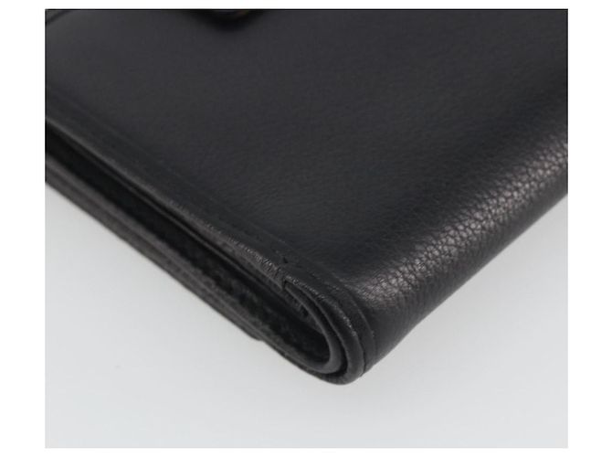 Portafoglio LOEWE Anagram in pelle nera argento Auth 196748V Nero - vista 11