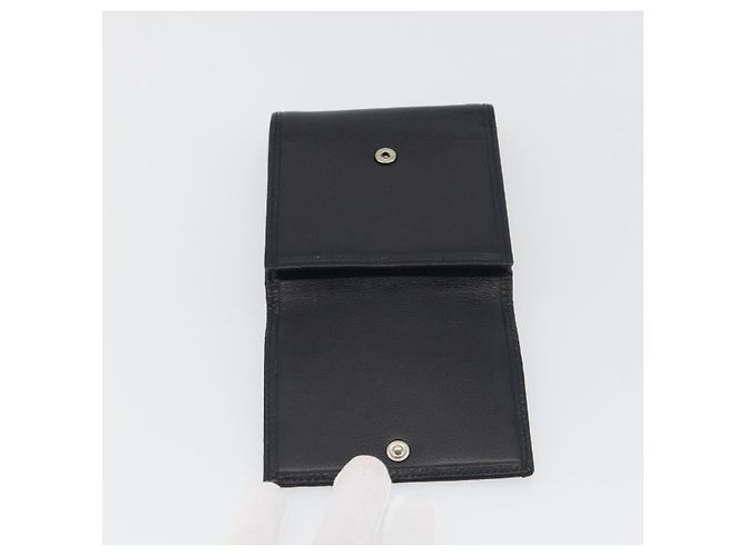 Portafoglio LOEWE Anagram in pelle nera argento Auth 196748V Nero - vista 13