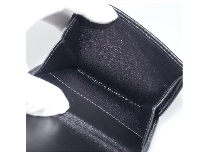 Portafoglio LOEWE Anagram in pelle nera argento Auth 196748V Nero - vista 14