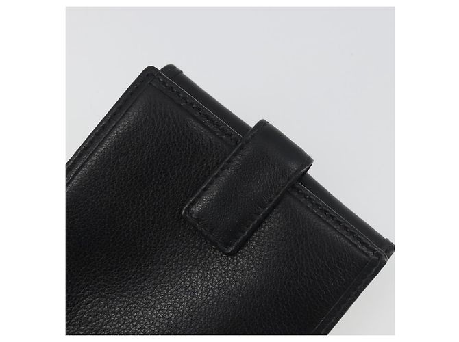 Portafoglio LOEWE Anagram in pelle nera argento Auth 196748V Nero - vista 15