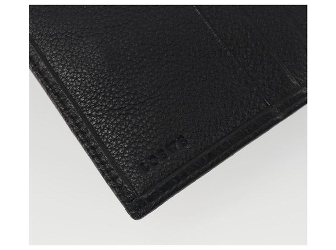 Portafoglio LOEWE Anagram in pelle nera argento Auth 196748V Nero - vista 17