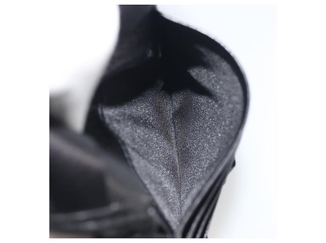 Portafoglio LOEWE Anagram in pelle nera argento Auth 196748V Nero - vista 19