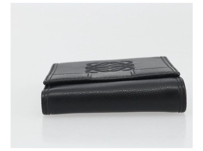 Portafoglio LOEWE Anagram in pelle nera argento Auth 196748V Nero - vista 7