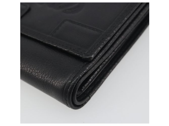Portafoglio LOEWE Anagram in pelle nera argento Auth 196748V Nero - vista 8