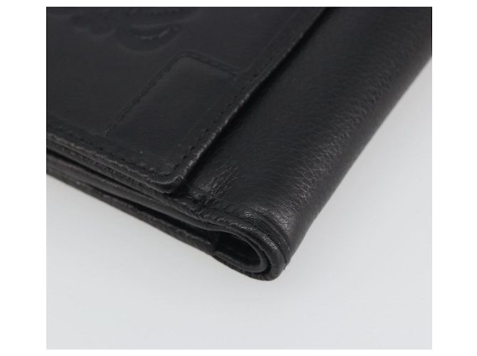 Portafoglio LOEWE Anagram in pelle nera argento Auth 196748V Nero - vista 9