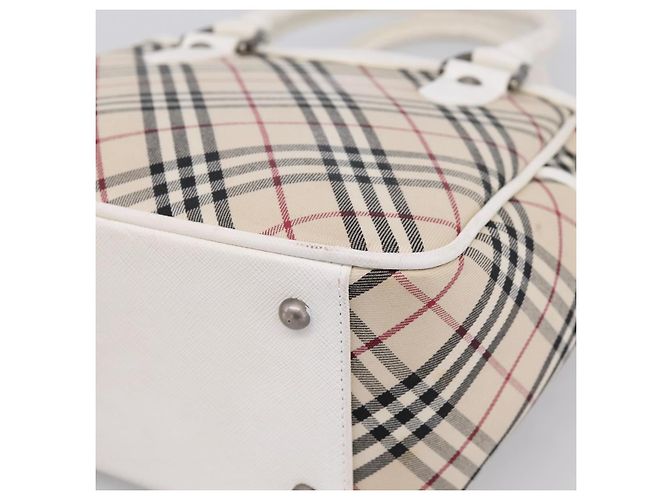 Borsa a mano BURBERRY Nova Check Canvas Beige Silver Auth 198700A Argento - vista 10