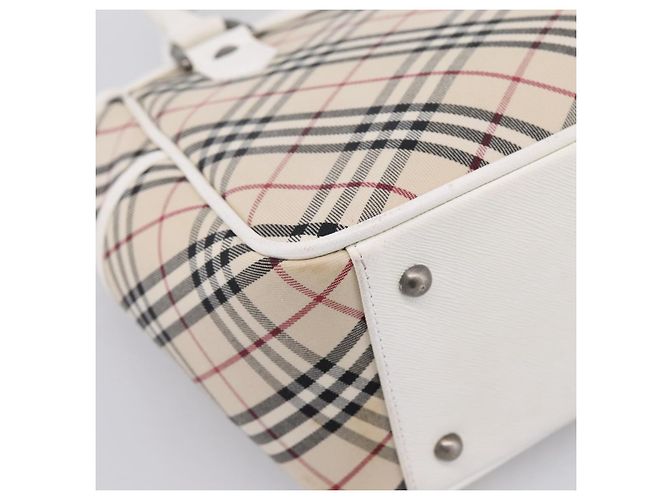 Borsa a mano BURBERRY Nova Check Canvas Beige Silver Auth 198700A Argento - vista 11