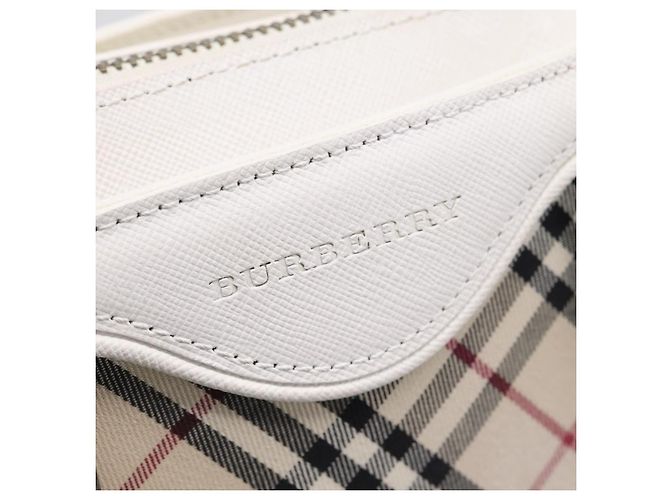 Borsa a mano BURBERRY Nova Check Canvas Beige Silver Auth 198700A Argento - vista 14
